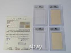 THE BEATLES Signed Autograph 3x5 Index Card Cut Set x4 Slab John Lennon BAS JSA