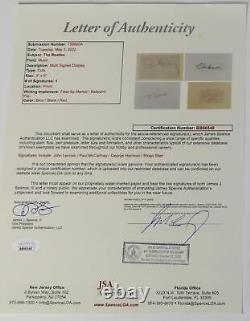 THE BEATLES Signed Autograph 3x5 Index Card Cut Set x4 Slab John Lennon BAS JSA
