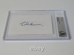THE BEATLES Signed Autograph 3x5 Index Card Cut Set x4 Slab John Lennon BAS JSA
