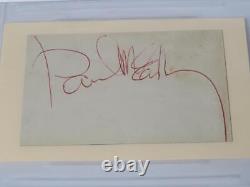 THE BEATLES Signed Autograph 3x5 Index Card Cut Set x4 Slab John Lennon BAS JSA
