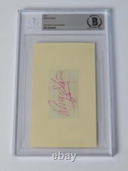 THE BEATLES Signed Autograph 3x5 Index Card Cut Set x4 Slab John Lennon BAS JSA