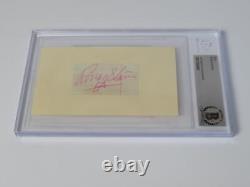 THE BEATLES Signed Autograph 3x5 Index Card Cut Set x4 Slab John Lennon BAS JSA