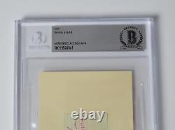 THE BEATLES Signed Autograph 3x5 Index Card Cut Set x4 Slab John Lennon BAS JSA