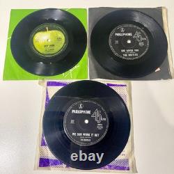 THE BEATLES Vintage Australian Vinyl Record Lot 7 LPs 3 Singles John Lennon