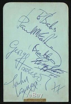 THE BEATLES fully signed album page autographed John Lennon Paul McCartney (LOA)