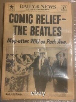 The BEATLES come to America (New York City) 1964 newspaper original John Lennon