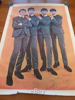 The Beatles 1964 Fan Club Giant Large Promo Poster 42x58 Life Size John Lennon