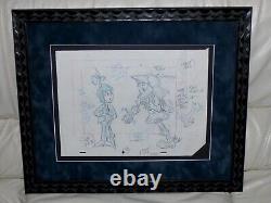The Beatles 1965 Cartoon Framed Original Production Drawing Lennon Mccartney