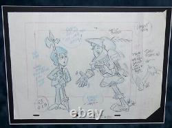 The Beatles 1965 Cartoon Framed Original Production Drawing Lennon Mccartney