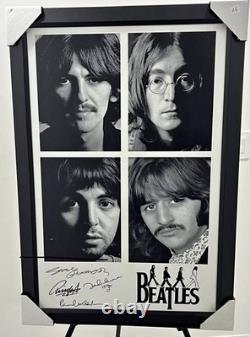 The Beatles 26x38 Framed Textured Art Print Paul McCartney John Lennon Ringo
