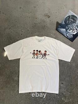 The Beatles 90s Vintage White T Shirt Abbey Road John Lennon Rock Size L Cotton