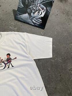 The Beatles 90s Vintage White T Shirt Abbey Road John Lennon Rock Size L Cotton