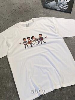 The Beatles 90s Vintage White T Shirt Abbey Road John Lennon Rock Size L Cotton
