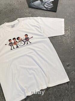 The Beatles 90s Vintage White T Shirt Abbey Road John Lennon Rock Size L Cotton