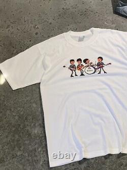 The Beatles 90s Vintage White T Shirt Abbey Road John Lennon Rock Size L Cotton