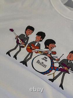 The Beatles 90s Vintage White T Shirt Abbey Road John Lennon Rock Size L Cotton