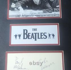 The Beatles Autographs Paul McCartney John Lennon Photo and Logo Display