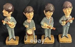 The Beatles Bobb'n Head Set Of 4 Car Mascots 1964 8 Inch John Lennon Bobble