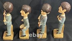 The Beatles Bobb'n Head Set Of 4 Car Mascots 1964 8 Inch John Lennon Bobble