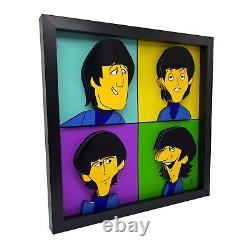 The Beatles Cartoon 3D Pop Art Print John Lennon Paul McCartney George Harrison
