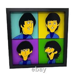 The Beatles Cartoon 3D Pop Art Print John Lennon Paul McCartney George Harrison