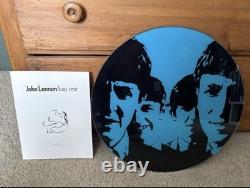 The Beatles, Glass Artwork +John Lennon Yoko Ono Bag One from 1970, Rare