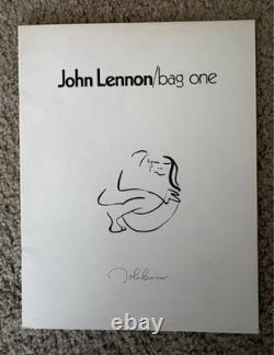 The Beatles, Glass Artwork +John Lennon Yoko Ono Bag One from 1970, Rare