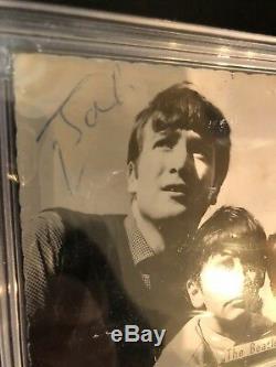 The Beatles JOHN LENNON DUAL & PAUL MCCARTNEY Autographed Cut Slabbed PSA/DNA