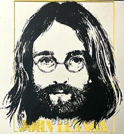 The Beatles John Lennon 12X12 Mirror Portrait Under Glass Framed VG 1969 photo