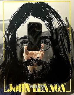 The Beatles John Lennon 12X12 Mirror Portrait Under Glass Framed VG 1969 photo