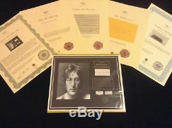 The Beatles / John Lennon / Genuine Hair / Photo & Towel Piece / Coa / Loa