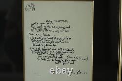 The Beatles John Lennon Handwritten SIGNED Lyrics'Day Tripper' #624/1000