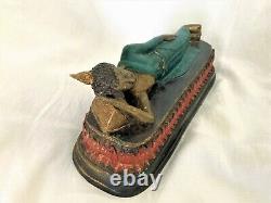 The Beatles John Lennon Lounging Buddha Delhi India 1966 10x5 4Lb Brass