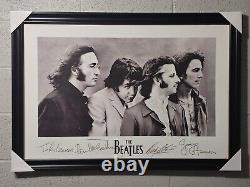 The Beatles John Lennon Paul McCartney Facsimile Signed Framed Poster 24×36