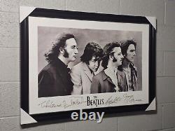 The Beatles John Lennon Paul McCartney Facsimile Signed Framed Poster 24×36