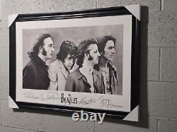 The Beatles John Lennon Paul McCartney Facsimile Signed Framed Poster 24×36