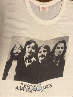 The Beatles John Lennon Paul McCartney Vintage 70s T-Shirt Away With Words Small