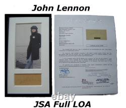 The Beatles John Lennon Signed Autographed Cut Signature Framed Display with LOA