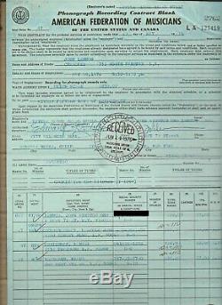 The Beatles John Lennon Signed (Carbon) American Federation Musicians Contract