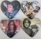 The Beatles John Lennon Vintage Heart Pins Buttons Set Of 4