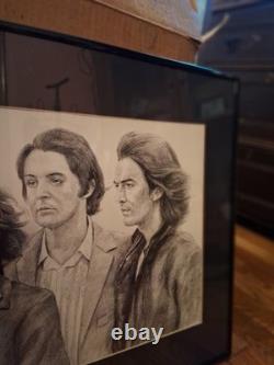 The Beatles Paul McCartney John Lennon Ringo George Pencil Drawing 9 x 12 Art