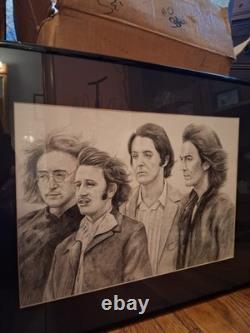The Beatles Paul McCartney John Lennon Ringo George Pencil Drawing 9 x 12 Art