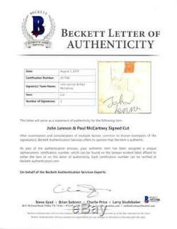 The Beatles Paul McCartney John Lennon Signed 4x5 Album Page Beckett BAS