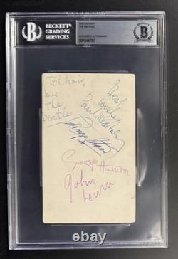 The Beatles Signed Autograph Slabbed Photo Paul McCartney John Lennon Ringo +1