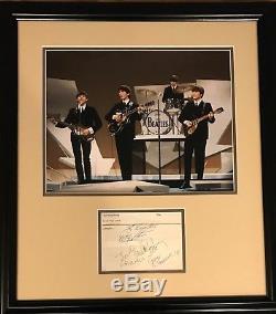 The Beatles Signed Paul McCartney Autograph Display John Lennon Harrison Starr