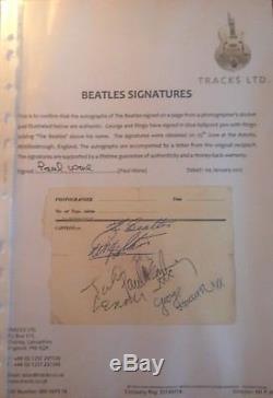 The Beatles Signed Paul McCartney Autograph Display John Lennon Harrison Starr