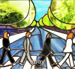 The Beatles Stained Glass Abbey Road John Lennon Handmade Window Hanging Panel