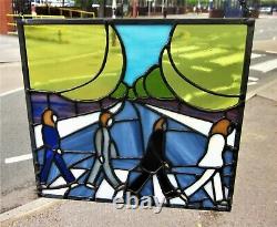 The Beatles Stained Glass Abbey Road John Lennon Handmade Window Hanging Panel