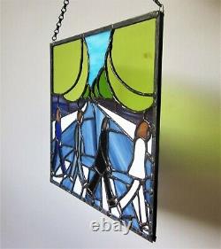 The Beatles Stained Glass Abbey Road John Lennon Handmade Window Hanging Panel