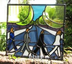 The Beatles Stained Glass Abbey Road John Lennon Handmade Window Hanging Panel